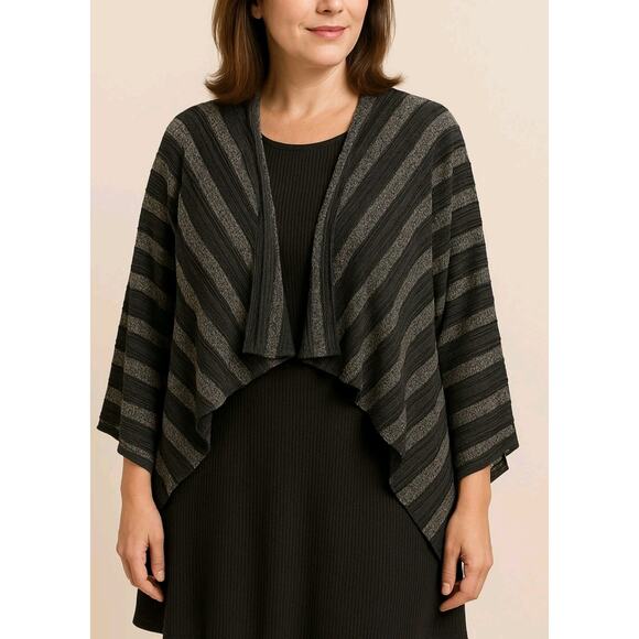 Studio One Midi Shift Dress Knit Sweater Black/Gray Size 10 - Picture 1 of 14